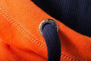 Men´s Lifestyle Zip-Hoody (Dark Orange/Navy) for embroidery and